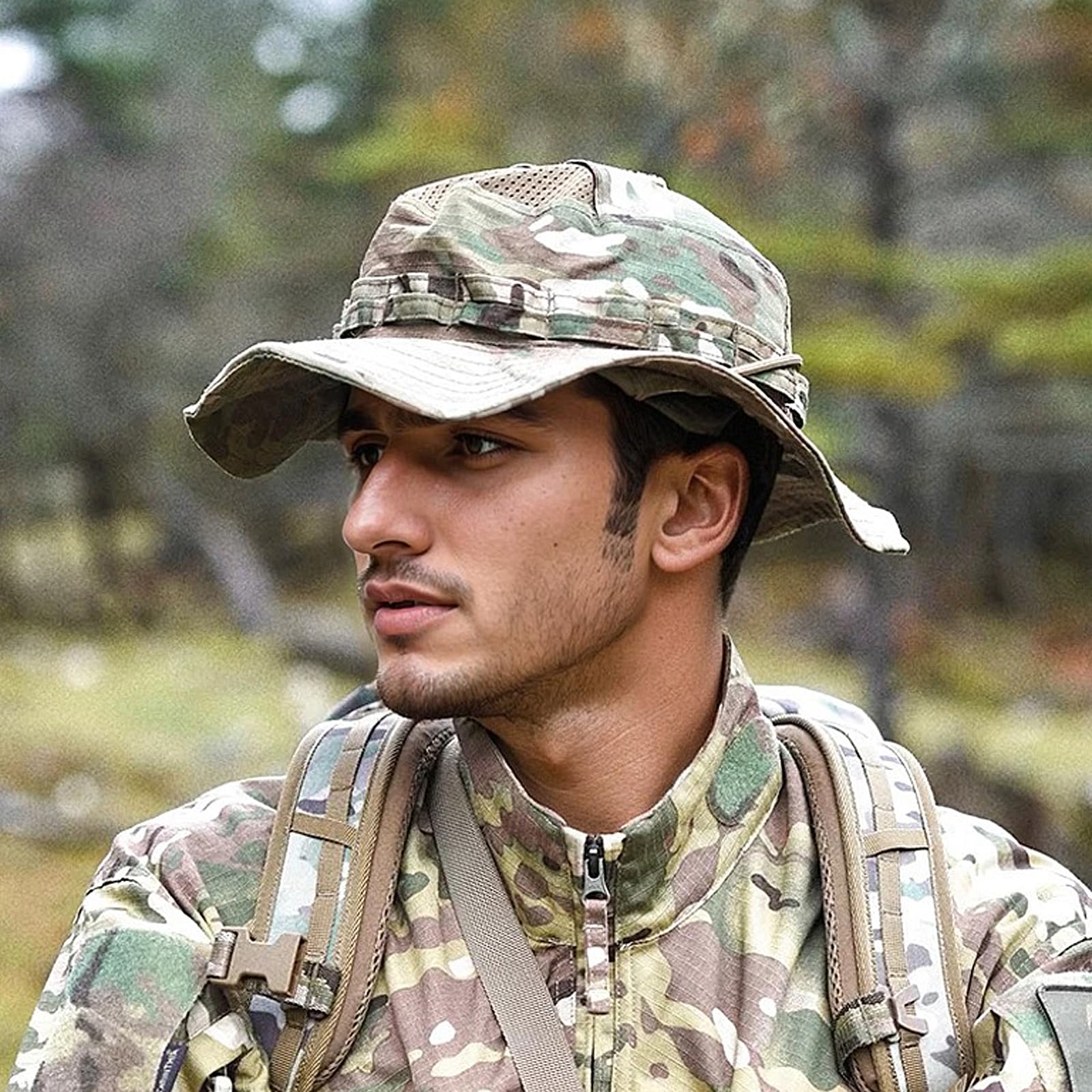 Sun Hat Military Bucket Hats Breathable Boonie Fishing Safari Hat Cap for Men Women Hunting Outdoor Hiking Camping Garden Camo