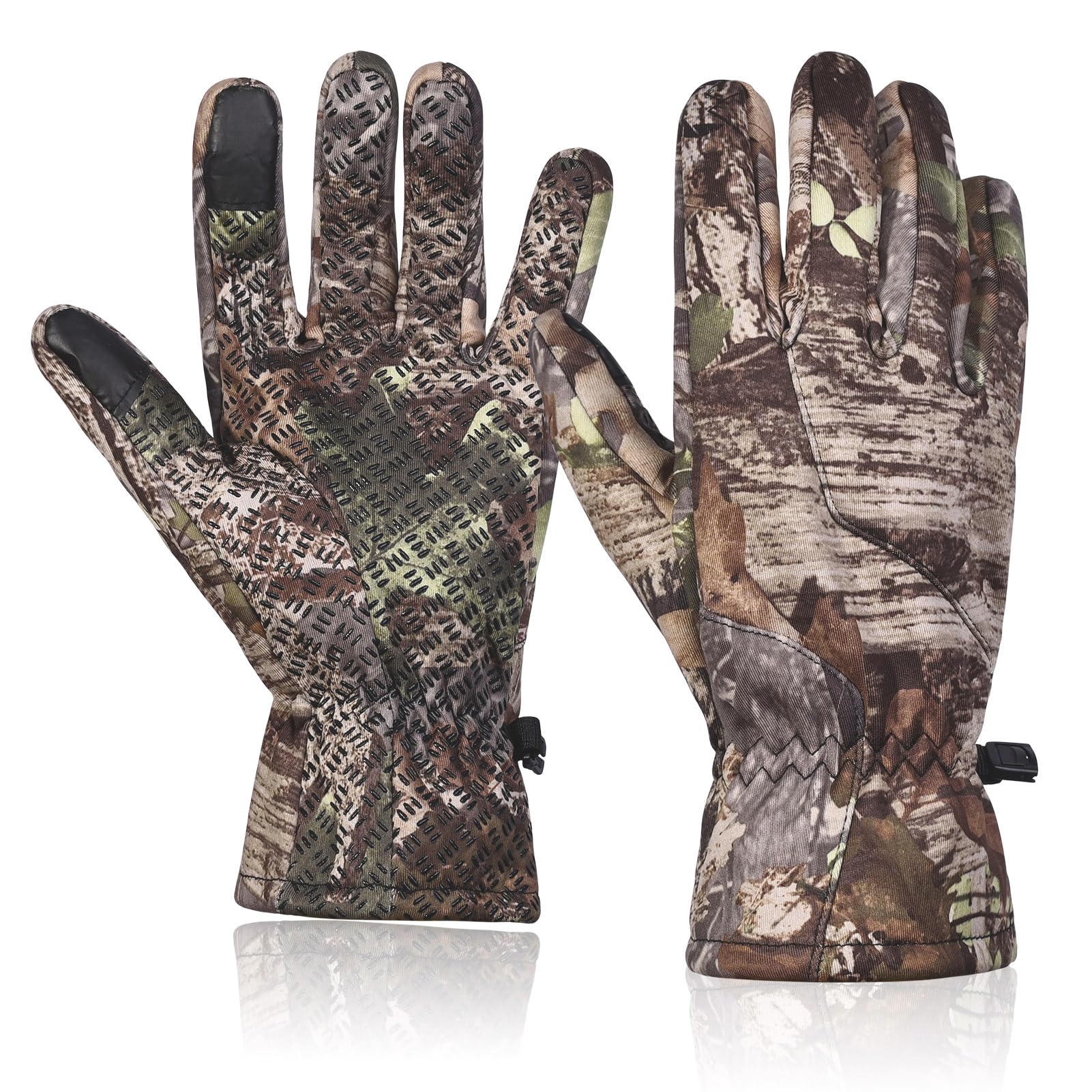 EAmber Camouflage Hunting Gloves Camo Touch Screen Warm Gloves with Fleece Pro Anti-Slip Lightweight Archery Accessories Hunting Outdoors