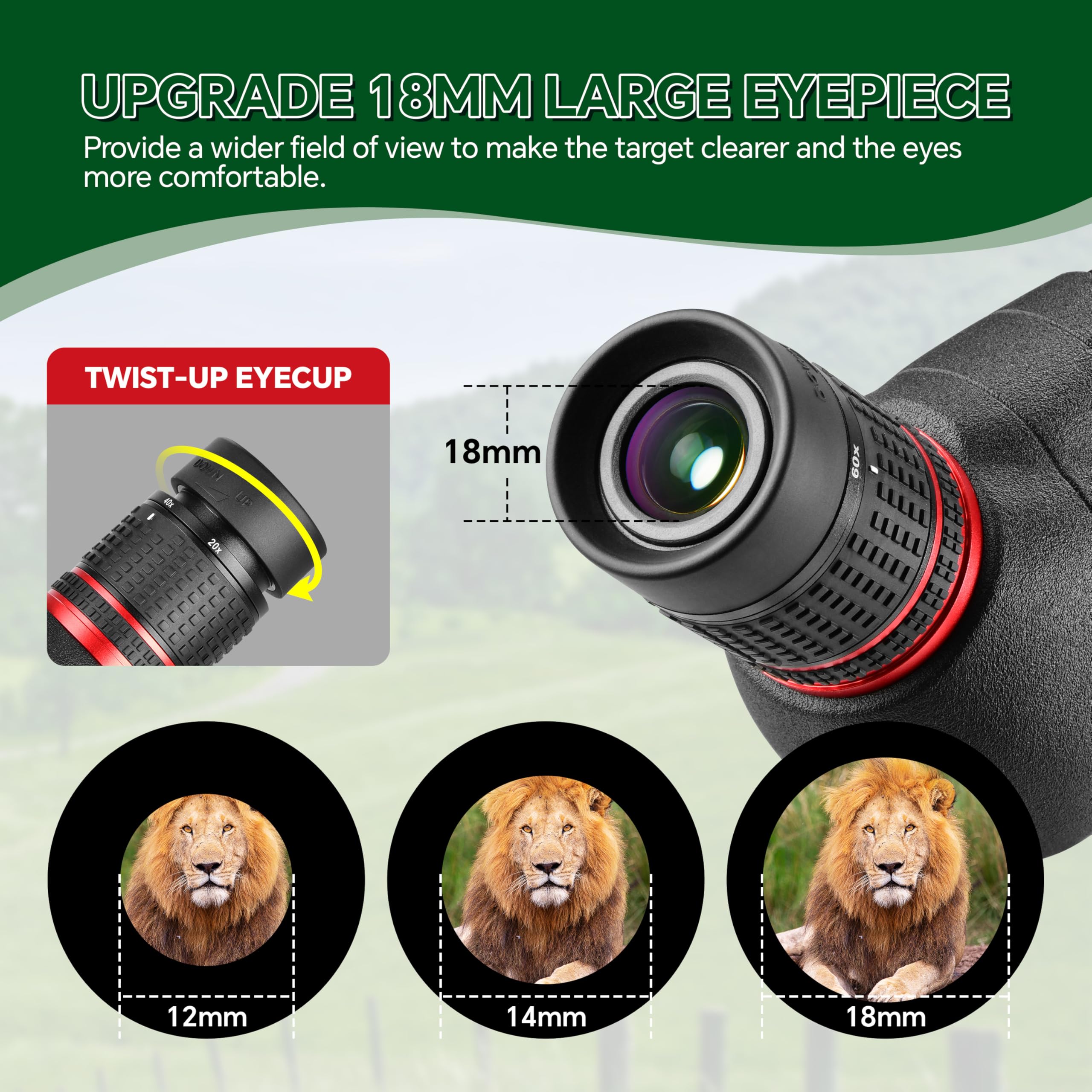 ESSLNB 20-60x80 Spotting Scopes with Tripod, BAK4 High Definition Compact Waterproof Spotter Scope with Phone Adapter and Carrying Bag for Bird Watching Wildlife Scenery
