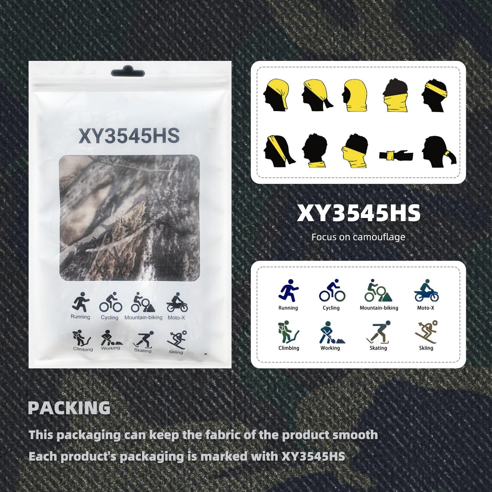 XY3545HS Camo Balaclava Face Mask with Mesh Breathable Holes for Man and Women-Huning Fishing Skiing Windproof UV Protection (Polyester, Camo B)